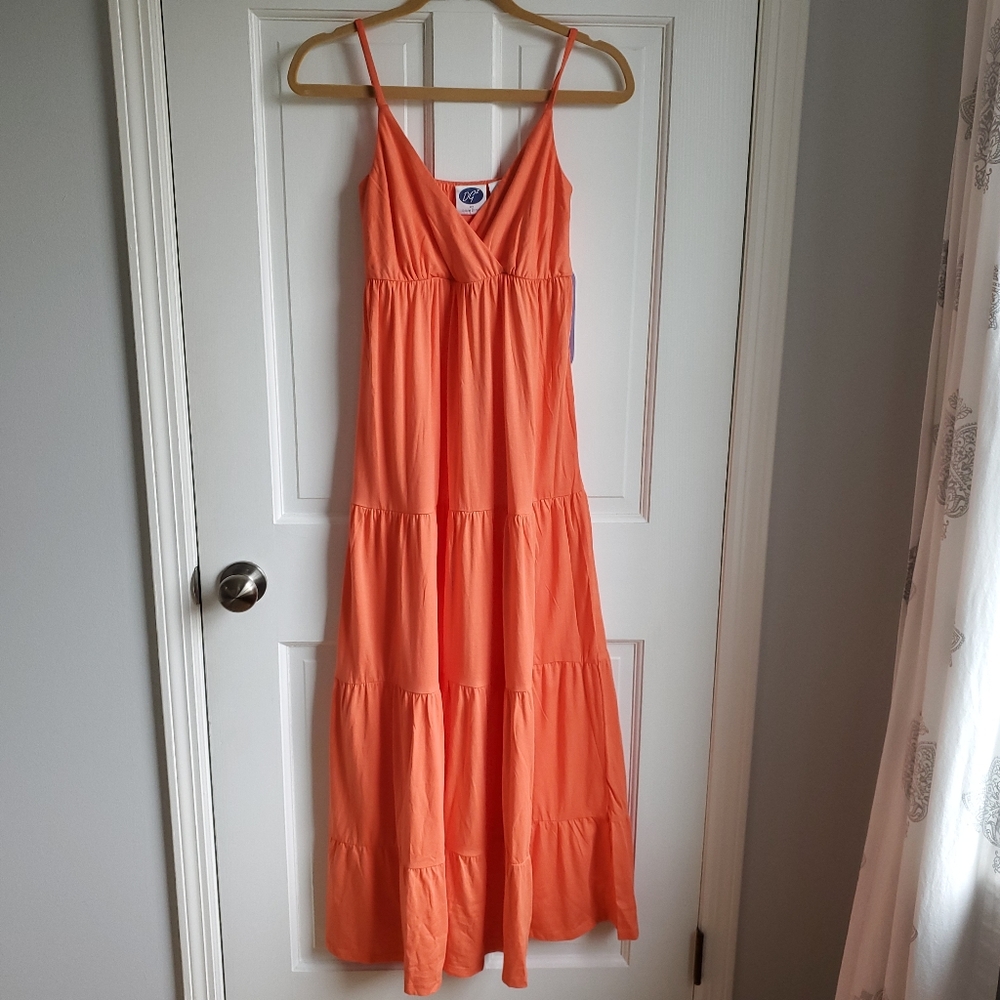 DG2 by Diane Gilman Women's Orange Maxi Sun Dress Size Small NEW